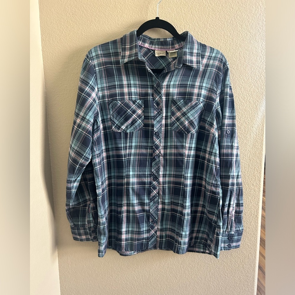 L.L. Bean Multicolor Plaid Shirt size M